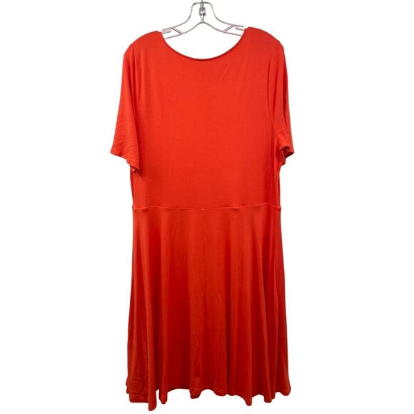 Ava & Viv Orange A-Line Dress Short Sleeve Scoop Neck Size XXL - Picture 7 of 9